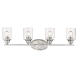 Four Light Silver Wall Light with Clear Glass Shade - Homeroots - Flyclothing LLC