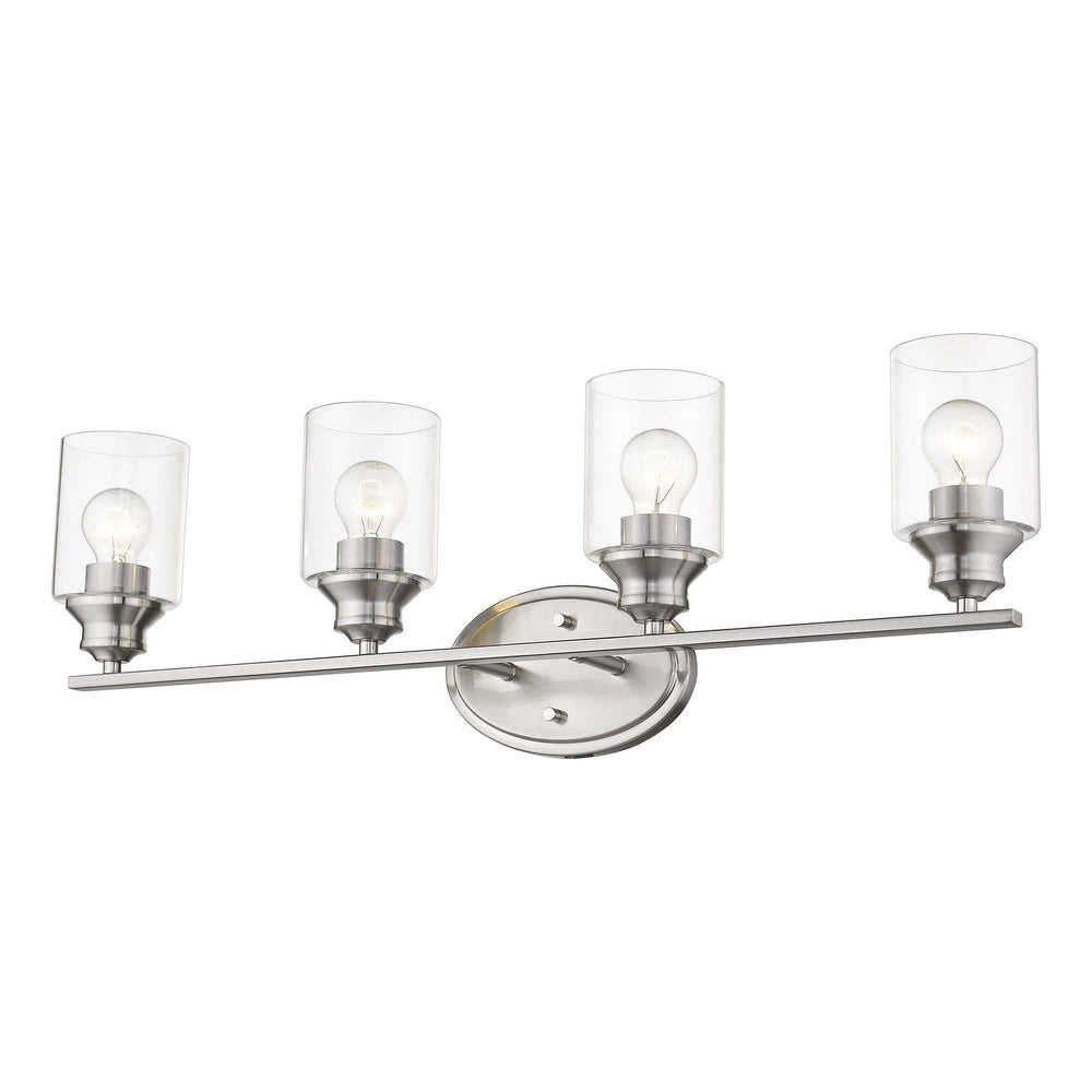 Four Light Silver Wall Light with Clear Glass Shade - Homeroots - Flyclothing LLC