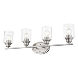 Four Light Silver Wall Light with Clear Glass Shade - Homeroots - Flyclothing LLC
