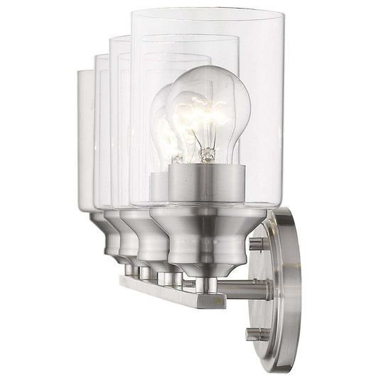 Four Light Silver Wall Light with Clear Glass Shade - Homeroots - Flyclothing LLC