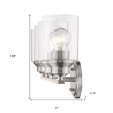 Four Light Silver Wall Light with Clear Glass Shade - Homeroots - Flyclothing LLC