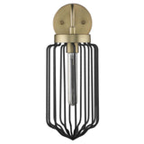 Gold and Black Metal Cage Wall Sconce - Homeroots - Flyclothing LLC