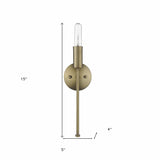 Dull Gold Narrow Bulb Wall Light - Homeroots - Flyclothing LLC