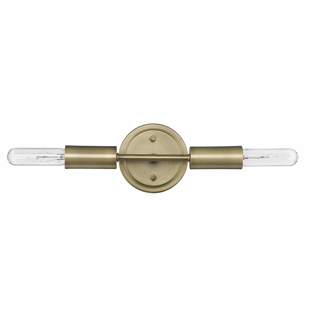 Two Light Dull Gold Narrow Bulb Wall Light - Homeroots - Flyclothing LLC