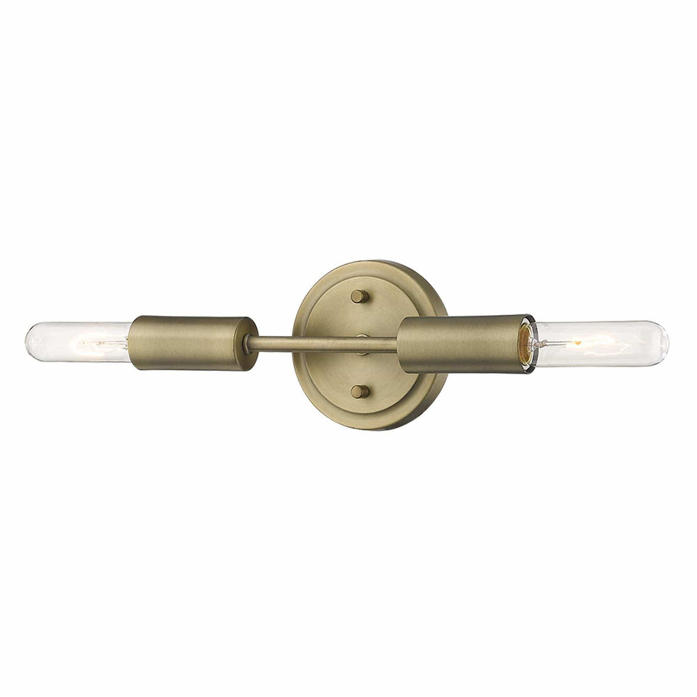 Two Light Dull Gold Narrow Bulb Wall Light - Homeroots - Flyclothing LLC