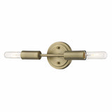 Two Light Dull Gold Narrow Bulb Wall Light - Homeroots - Flyclothing LLC