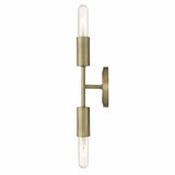 Two Light Dull Gold Narrow Bulb Wall Light - Homeroots - Flyclothing LLC