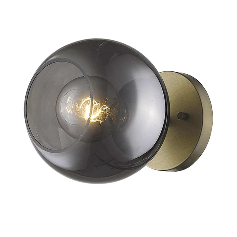 Gold and Smoked Glass Wall Light - Homeroots - Flyclothing LLC