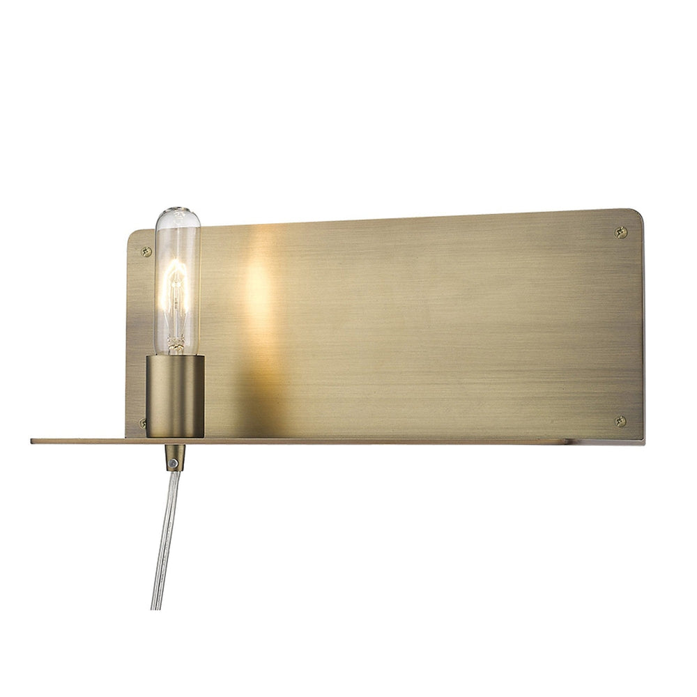 XL Dull Gold Shelf Wall Light - Homeroots - Flyclothing LLC