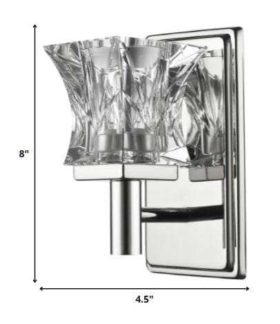 Arabella 1-Light Polished Nickel Sconce With Pressed Crystal Shade - Homeroots - Flyclothing LLC