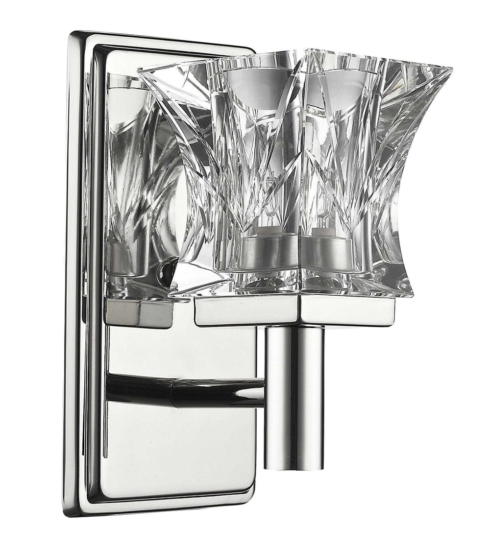 Arabella 1-Light Polished Nickel Sconce With Pressed Crystal Shade - Homeroots - Flyclothing LLC