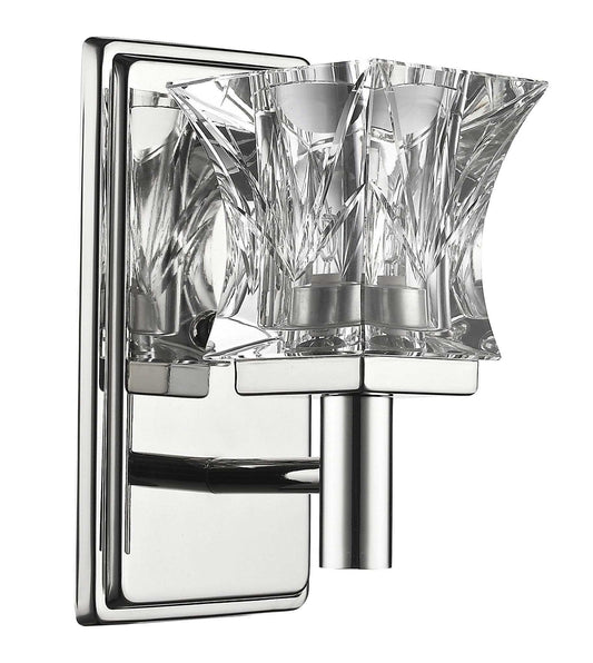 Arabella 1-Light Polished Nickel Sconce With Pressed Crystal Shade - Homeroots - Flyclothing LLC