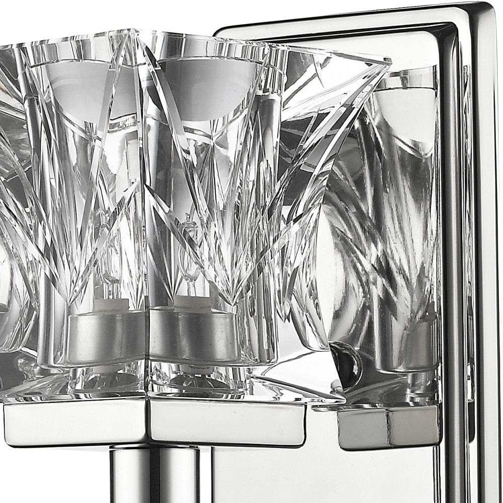 Arabella 1-Light Polished Nickel Sconce With Pressed Crystal Shade - Homeroots - Flyclothing LLC