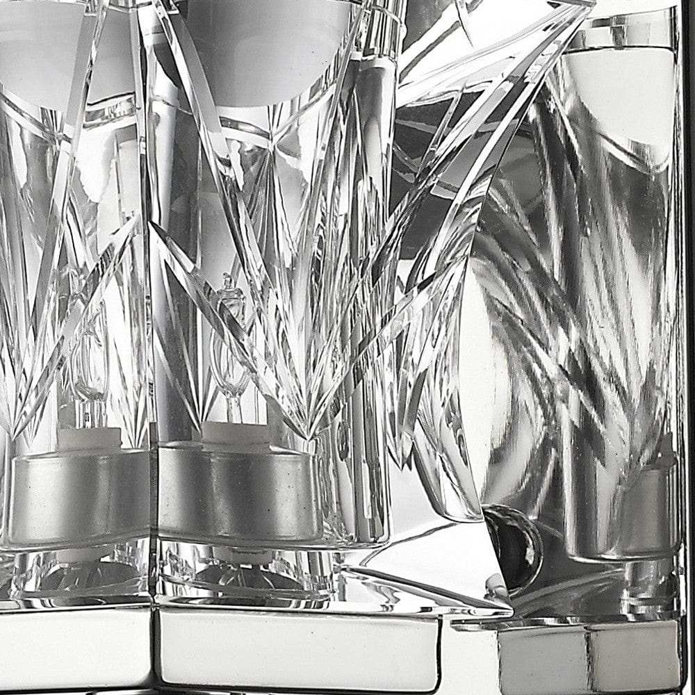 Arabella 1-Light Polished Nickel Sconce With Pressed Crystal Shade - Homeroots - Flyclothing LLC