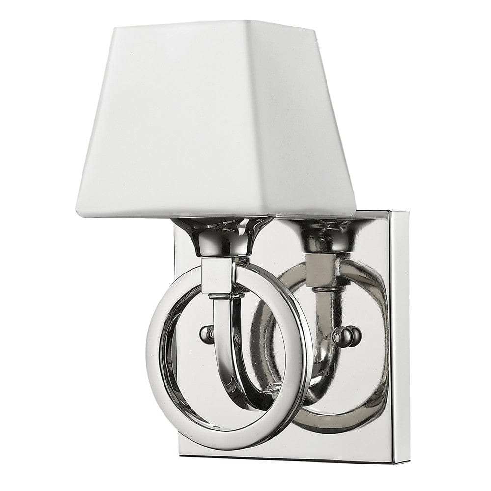 Silver Metal Wall Light with Frosted Glass Shade - Homeroots - Flyclothing LLC