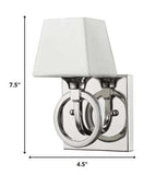Silver Metal Wall Light with Frosted Glass Shade - Homeroots - Flyclothing LLC