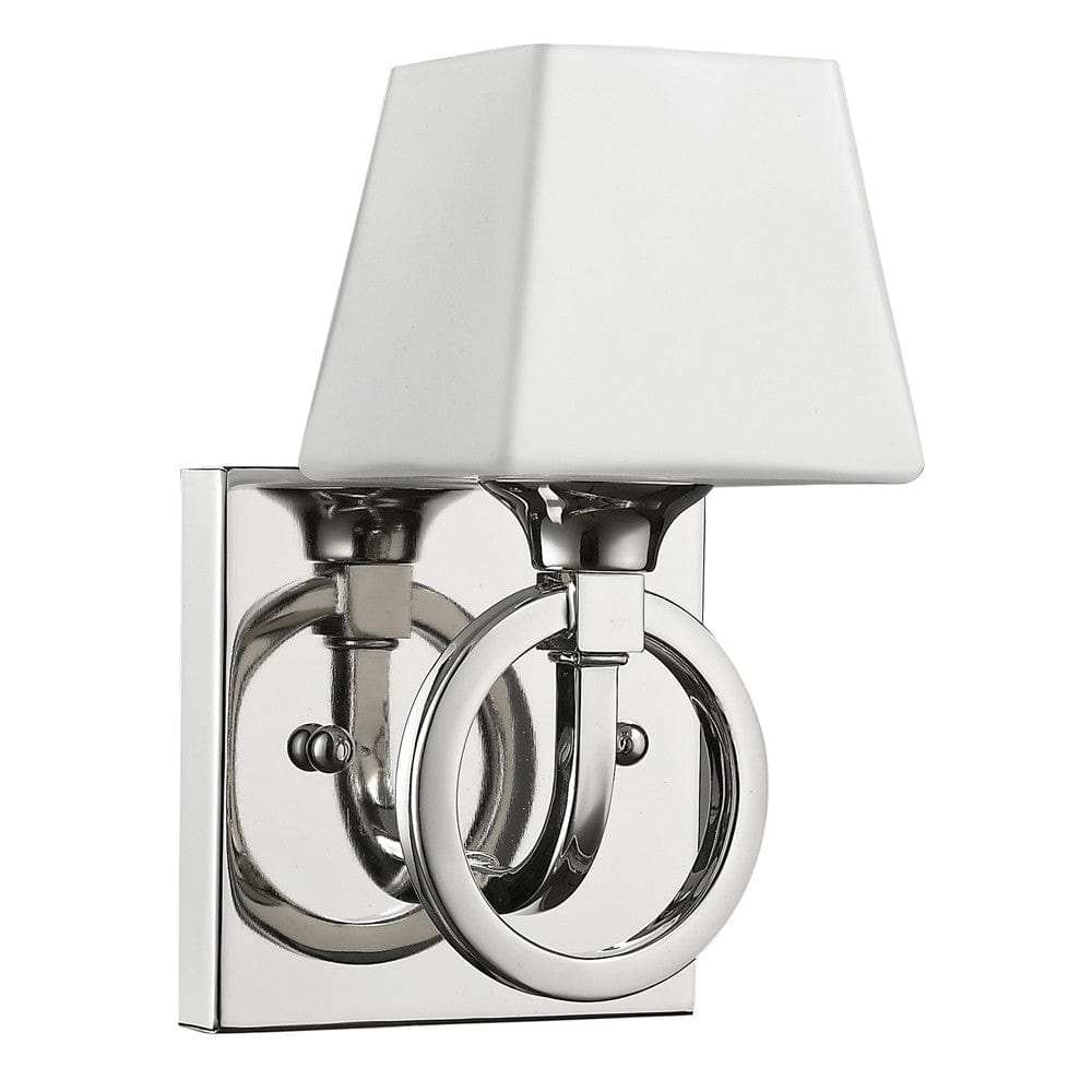 Silver Metal Wall Light with Frosted Glass Shade - Homeroots - Flyclothing LLC