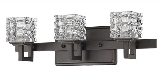 Coralie 3-Light Oil-Rubbed Bronze Sconce With Pressed Crystal Shades - Homeroots - Flyclothing LLC