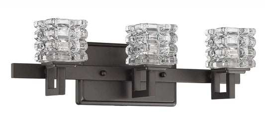 Coralie 3-Light Oil-Rubbed Bronze Sconce With Pressed Crystal Shades - Homeroots - Flyclothing LLC
