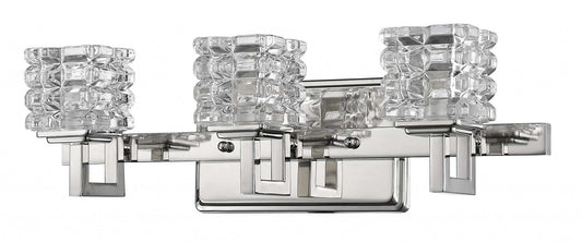 Coralie 3-Light Polished Nickel Sconce With Pressed Crystal Shades - Homeroots - Flyclothing LLC