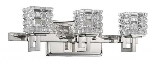 Coralie 3-Light Polished Nickel Sconce With Pressed Crystal Shades - Homeroots - Flyclothing LLC