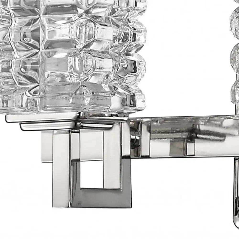Coralie 3-Light Polished Nickel Sconce With Pressed Crystal Shades - Homeroots - Flyclothing LLC