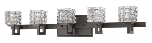 Coralie 5-Light Oil-Rubbed Bronze Sconce With Pressed Crystal Shades - Homeroots - Flyclothing LLC