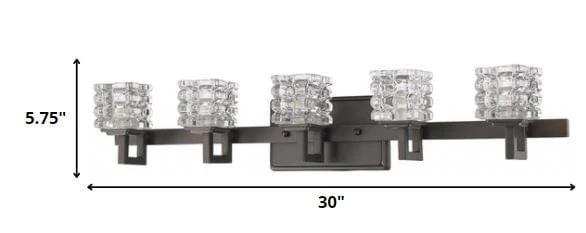 Coralie 5-Light Oil-Rubbed Bronze Sconce With Pressed Crystal Shades - Homeroots - Flyclothing LLC