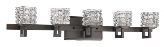 Coralie 5-Light Oil-Rubbed Bronze Sconce With Pressed Crystal Shades - Homeroots - Flyclothing LLC