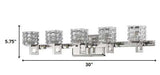 Coralie 5-Light Polished Nickel Sconce With Pressed Crystal Shades - Homeroots - Flyclothing LLC