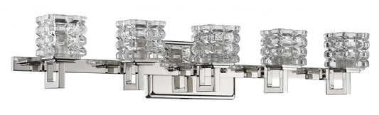 Coralie 5-Light Polished Nickel Sconce With Pressed Crystal Shades - Homeroots - Flyclothing LLC