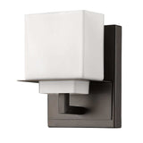 One Light Bronze White Glass Wall Sconce - Homeroots - Flyclothing LLC