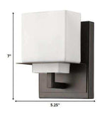 One Light Bronze White Glass Wall Sconce - Homeroots - Flyclothing LLC