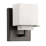 One Light Bronze White Glass Wall Sconce - Homeroots - Flyclothing LLC
