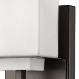 One Light Bronze White Glass Wall Sconce - Homeroots - Flyclothing LLC