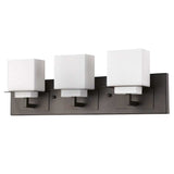 Rampart 3-Light Oil-Rubbed Bronze Vanity Light With Etched Glass Shades - Homeroots - Flyclothing LLC
