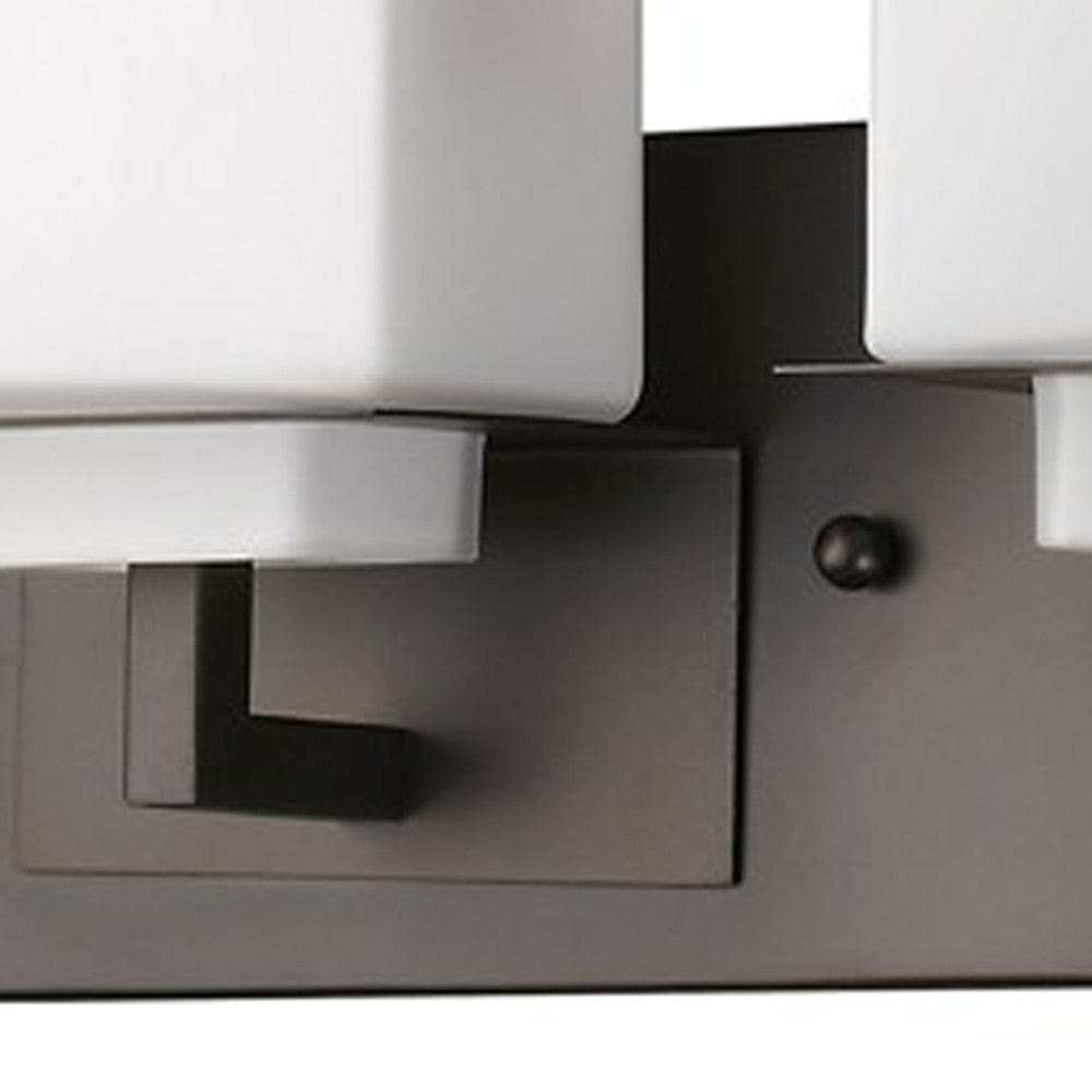 Rampart 3-Light Oil-Rubbed Bronze Vanity Light With Etched Glass Shades - Homeroots - Flyclothing LLC