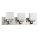 Rampart 3-Light Satin Nickel Vanity Light With Etched Glass Shades - Homeroots - Flyclothing LLC