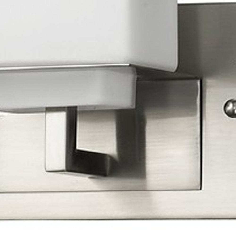 Rampart 3-Light Satin Nickel Vanity Light With Etched Glass Shades - Homeroots - Flyclothing LLC