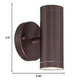 Bronze LED Two Light Can Shape Wall Sconce - Homeroots - Flyclothing LLC