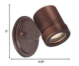 Antique Bronze Cylinder Wall Spotlight - Homeroots - Flyclothing LLC