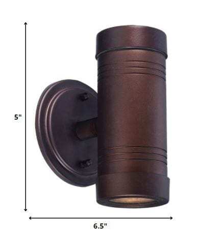 Two Light Bronze Cylinder Wall Light - Homeroots - Flyclothing LLC