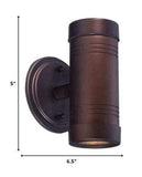 Two Light Bronze Cylinder Wall Light - Homeroots - Flyclothing LLC