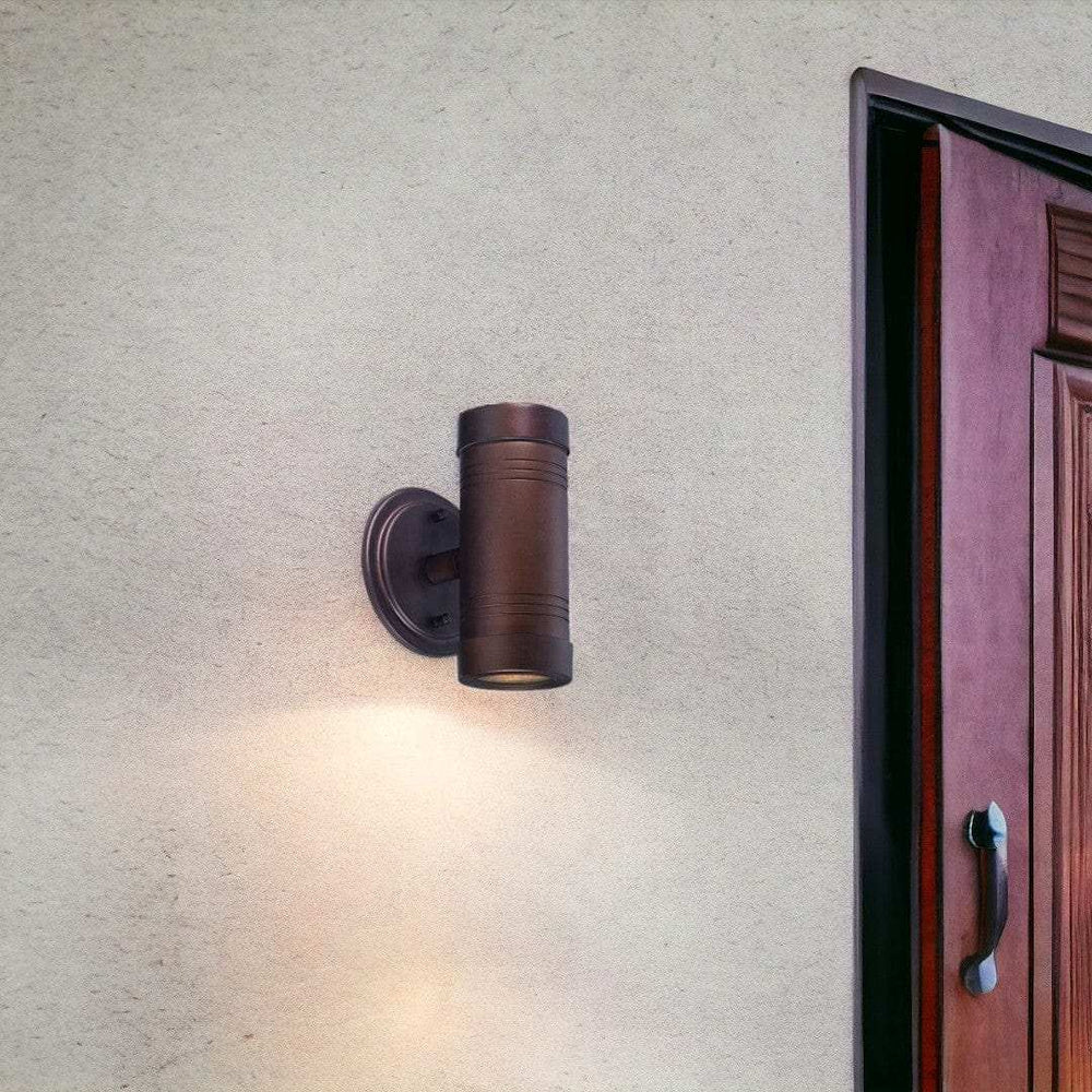 Two Light Bronze Cylinder Wall Light - Homeroots - Flyclothing LLC