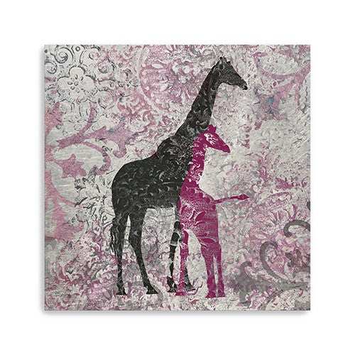 Exotic Pink Giraffes Unframed Print Wall Art - Homeroots - Flyclothing LLC