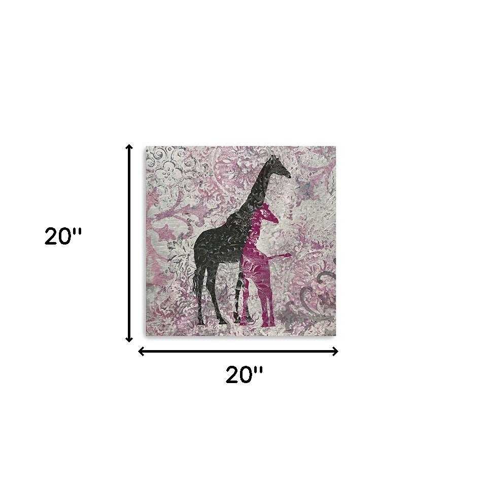 Exotic Pink Giraffes Unframed Print Wall Art - Homeroots - Flyclothing LLC