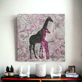 Exotic Pink Giraffes Unframed Print Wall Art - Homeroots - Flyclothing LLC