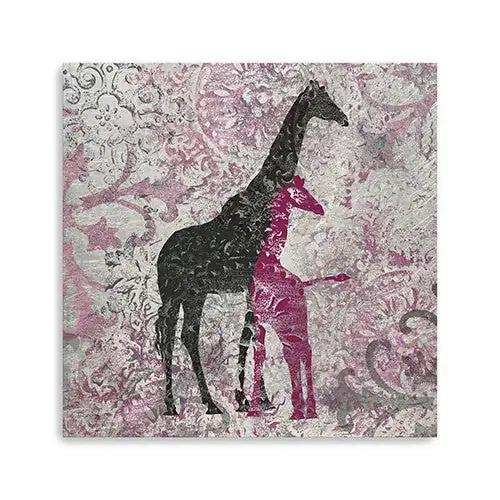 Exotic Pink Giraffes Unframed Print Wall Art - Homeroots - Flyclothing LLC