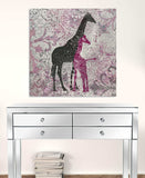 Exotic Pink Giraffes Unframed Print Wall Art - Homeroots - Flyclothing LLC
