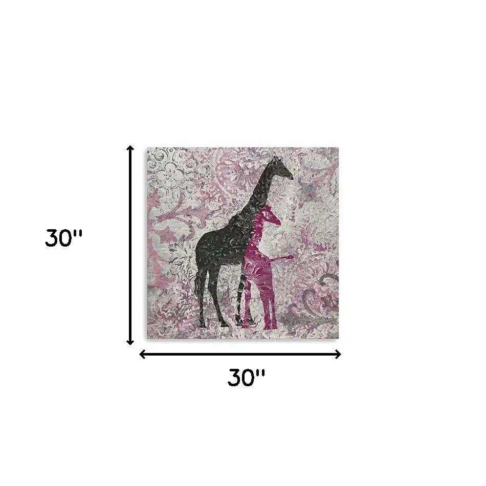 Exotic Pink Giraffes Unframed Print Wall Art - Homeroots - Flyclothing LLC